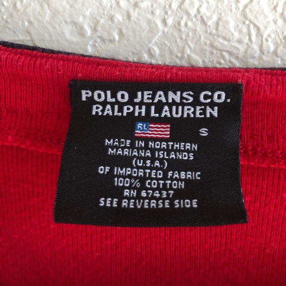 Ralph Lauren Polo Jeans Red Crop Top Sweater Small - Picture 3 of 4